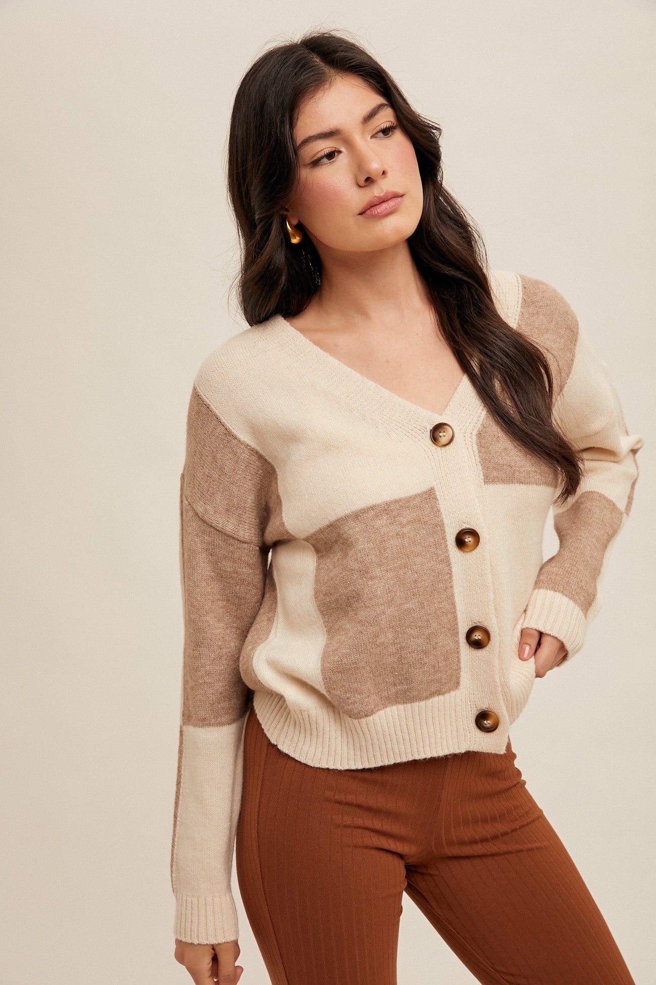 Beau Check Button Cardigan Sweater -Available Online & Frankfort Store!