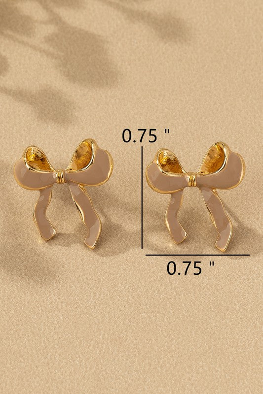 Cayne Bow Enamel Earrings