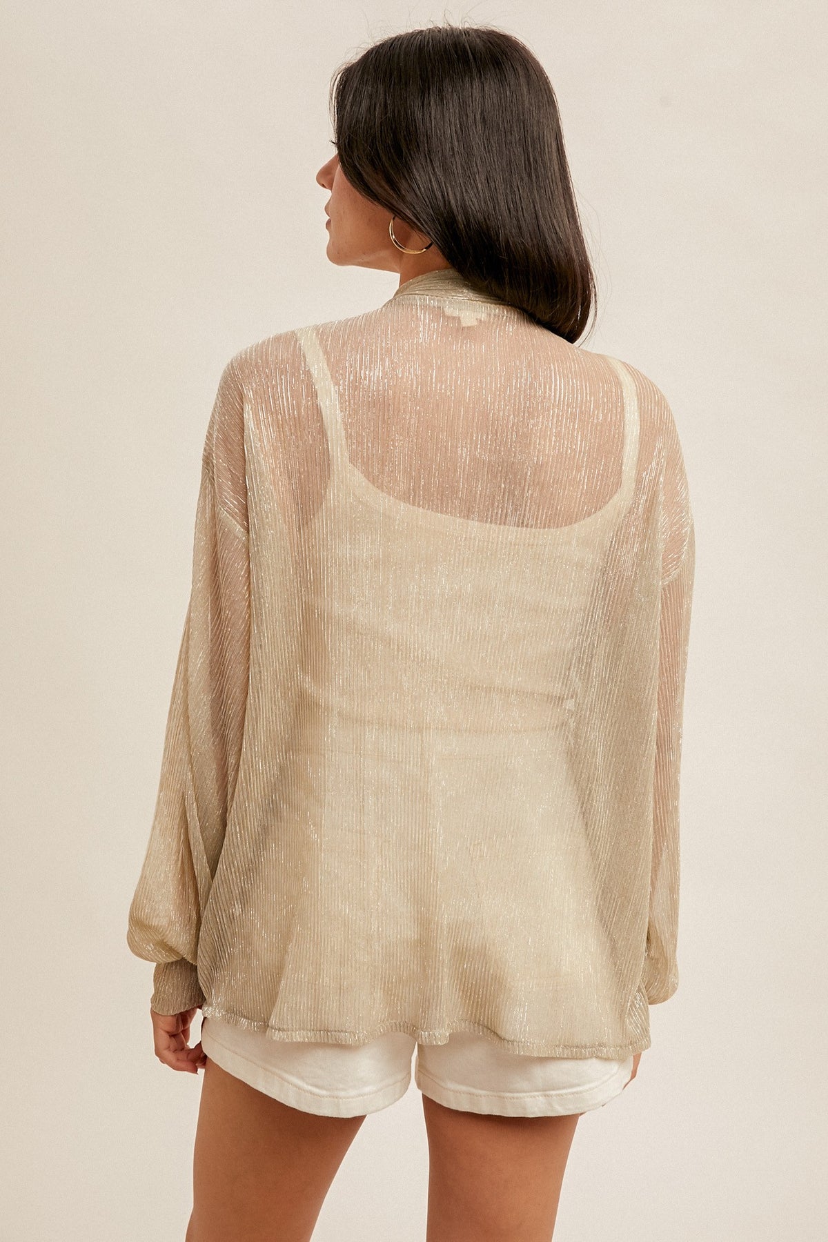 Harlem Plisse Shimmer Cardigan (2 Colors!)