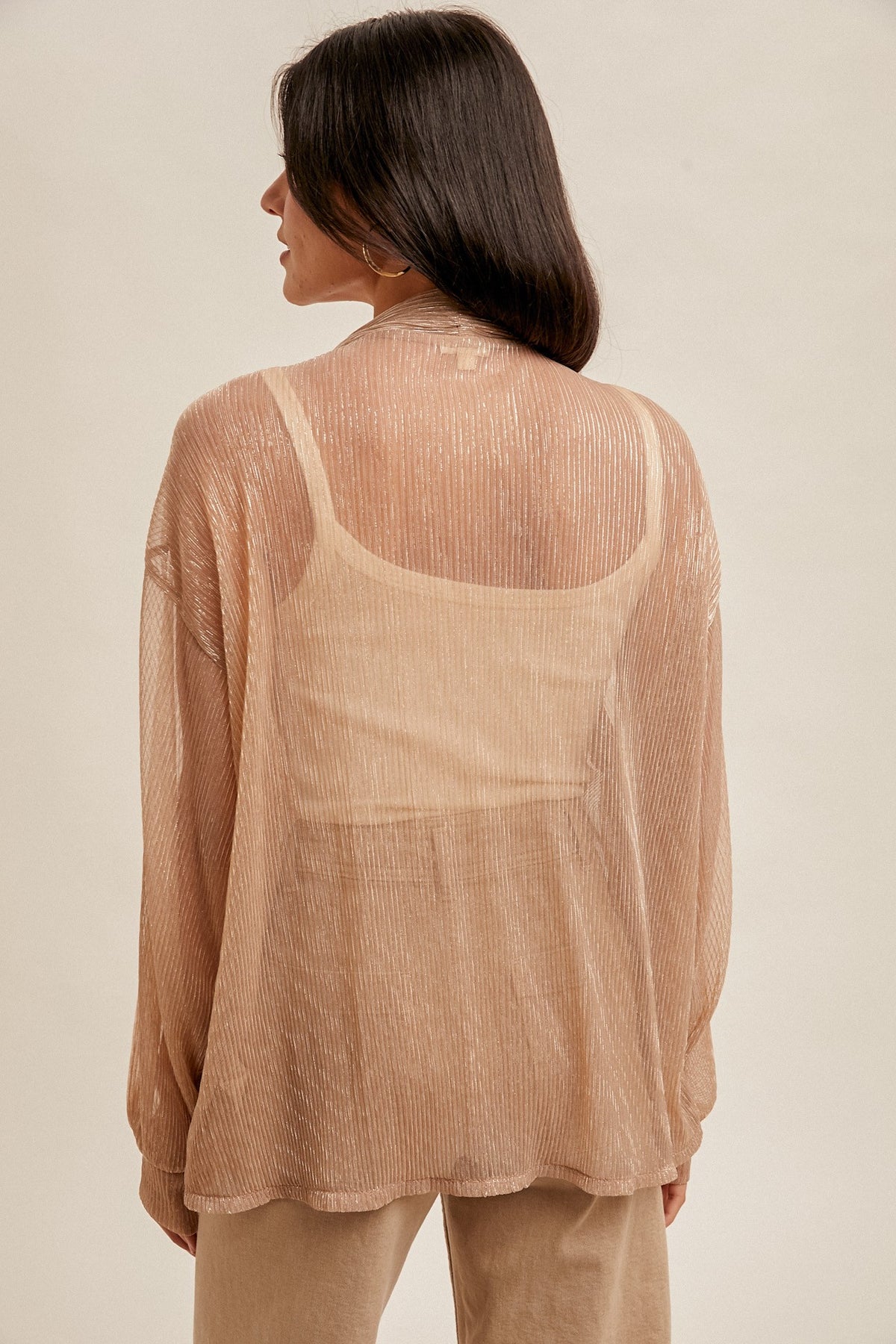 Harlem Plisse Shimmer Cardigan (2 Colors!)