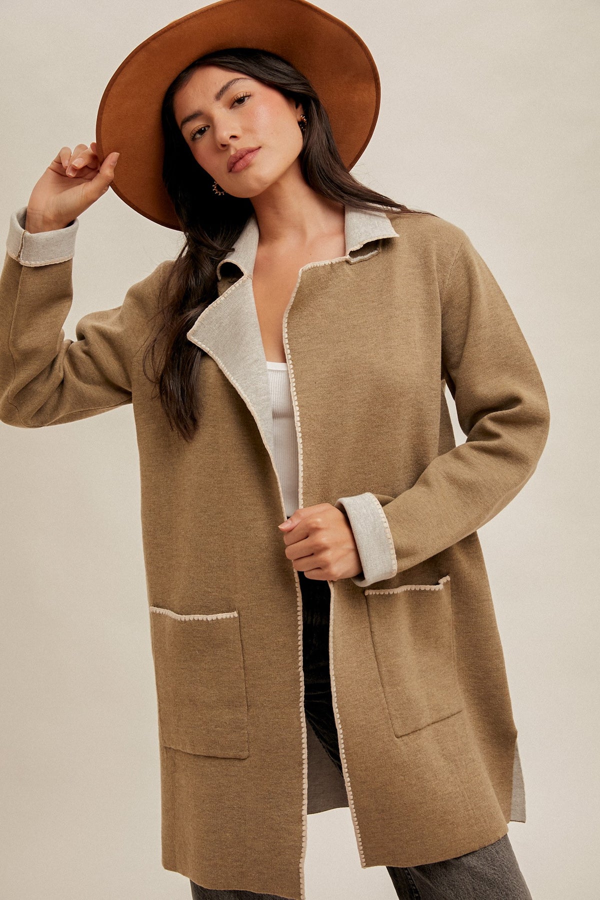 Juniper Stitched Trim Cardigan