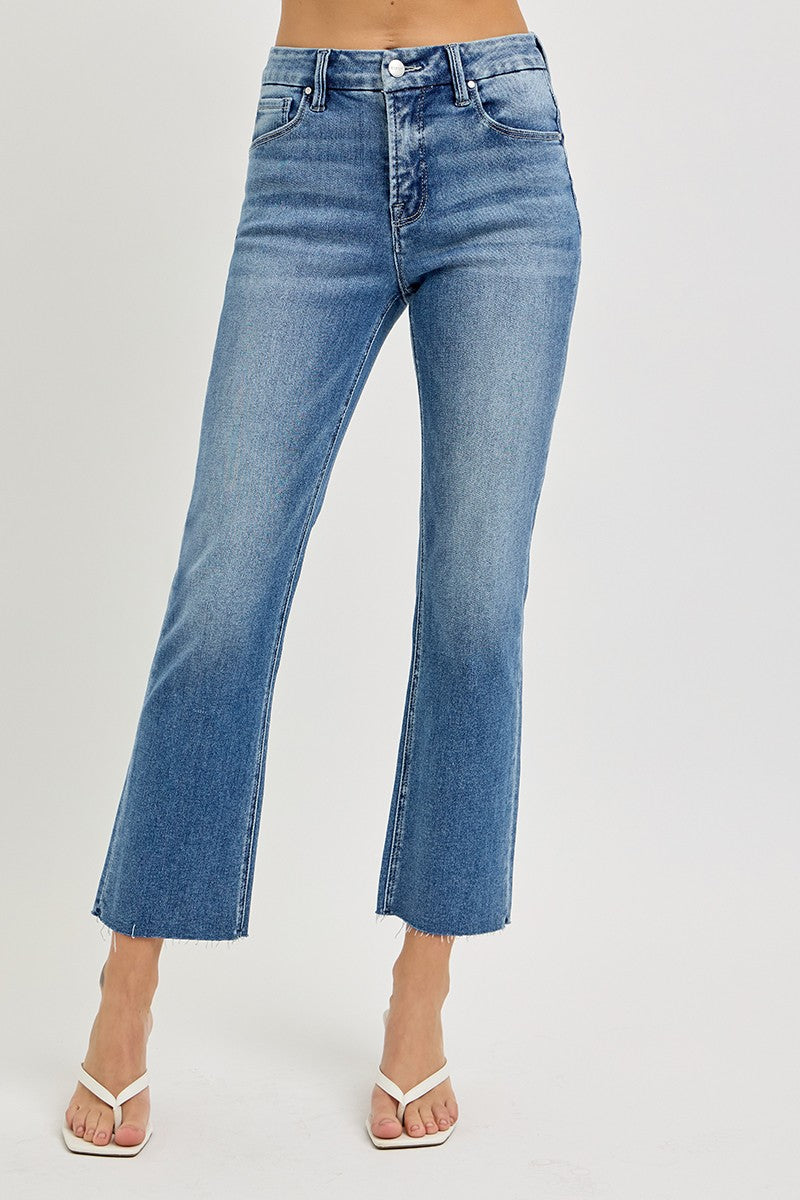RISEN Rosanna High Rise Straight Crop Jeans