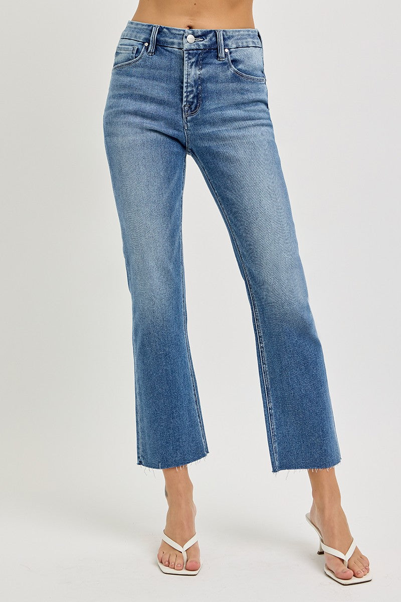 RISEN Rosanna High Rise Straight Crop Jeans