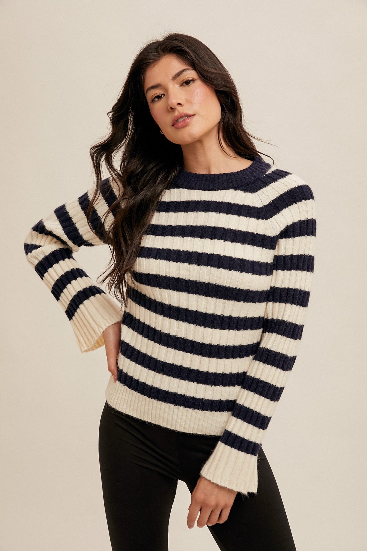 Devin Stripe Ribbed Sweater (2 Colors!)