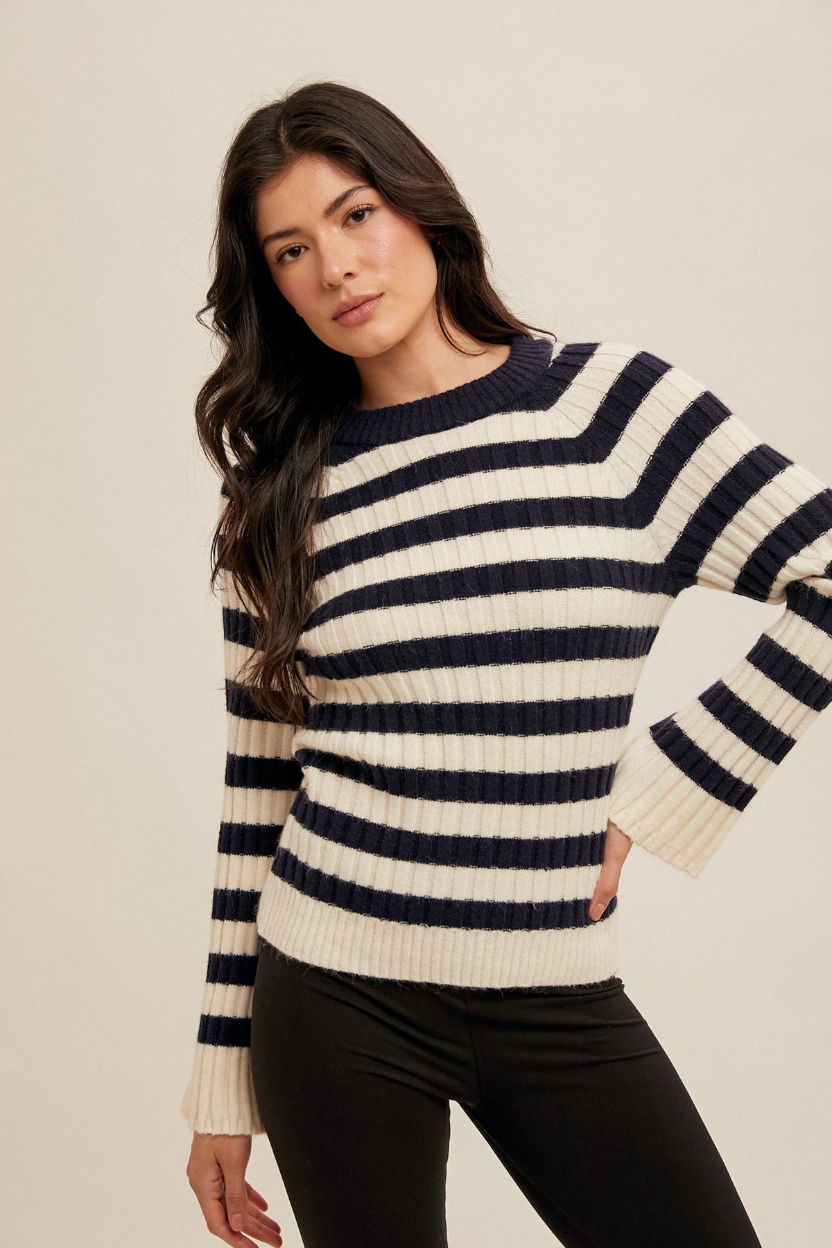 Devin Stripe Ribbed Sweater (2 Colors!)