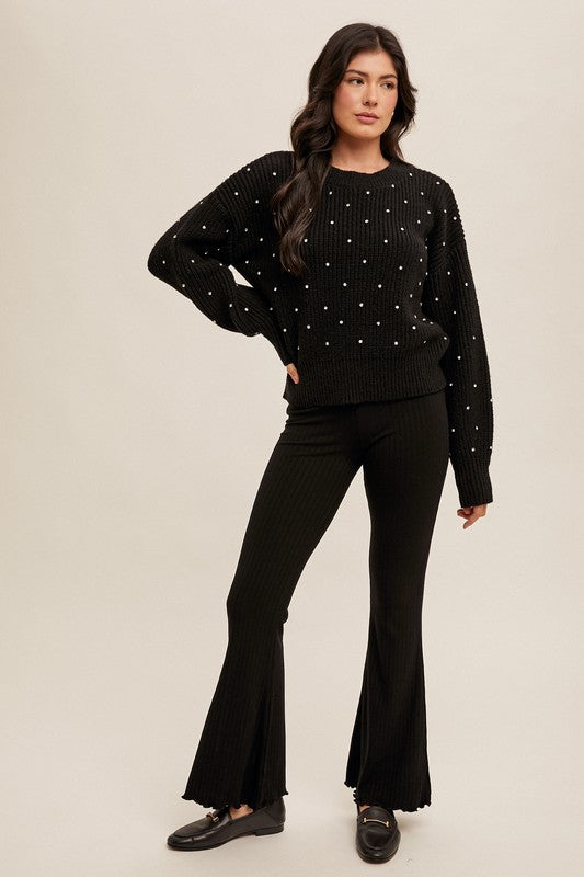 Garrett Black Rhinestone Sweater
