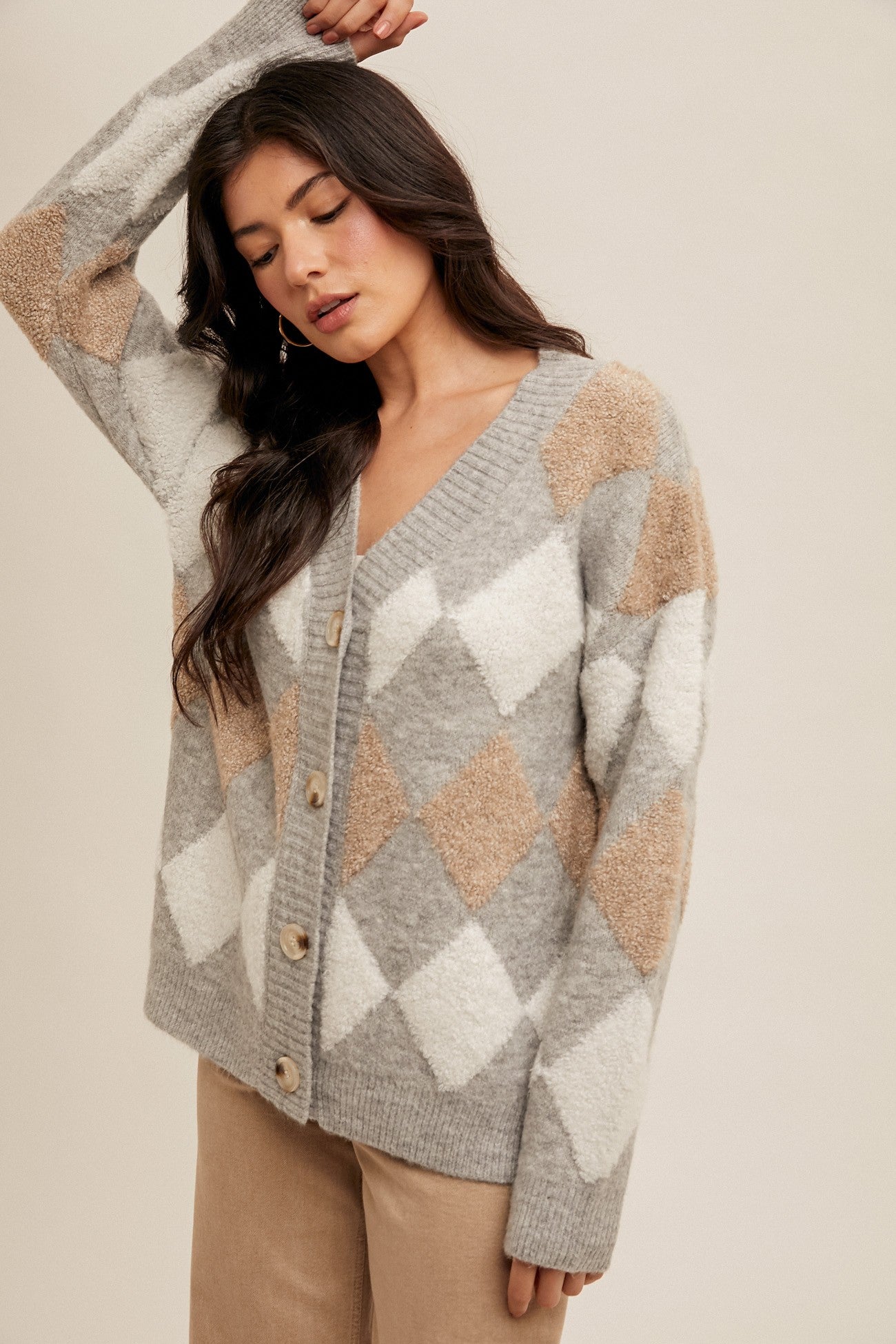 Bayne Diamond Cardigan Sweater -Available Online & Frankfort Store!