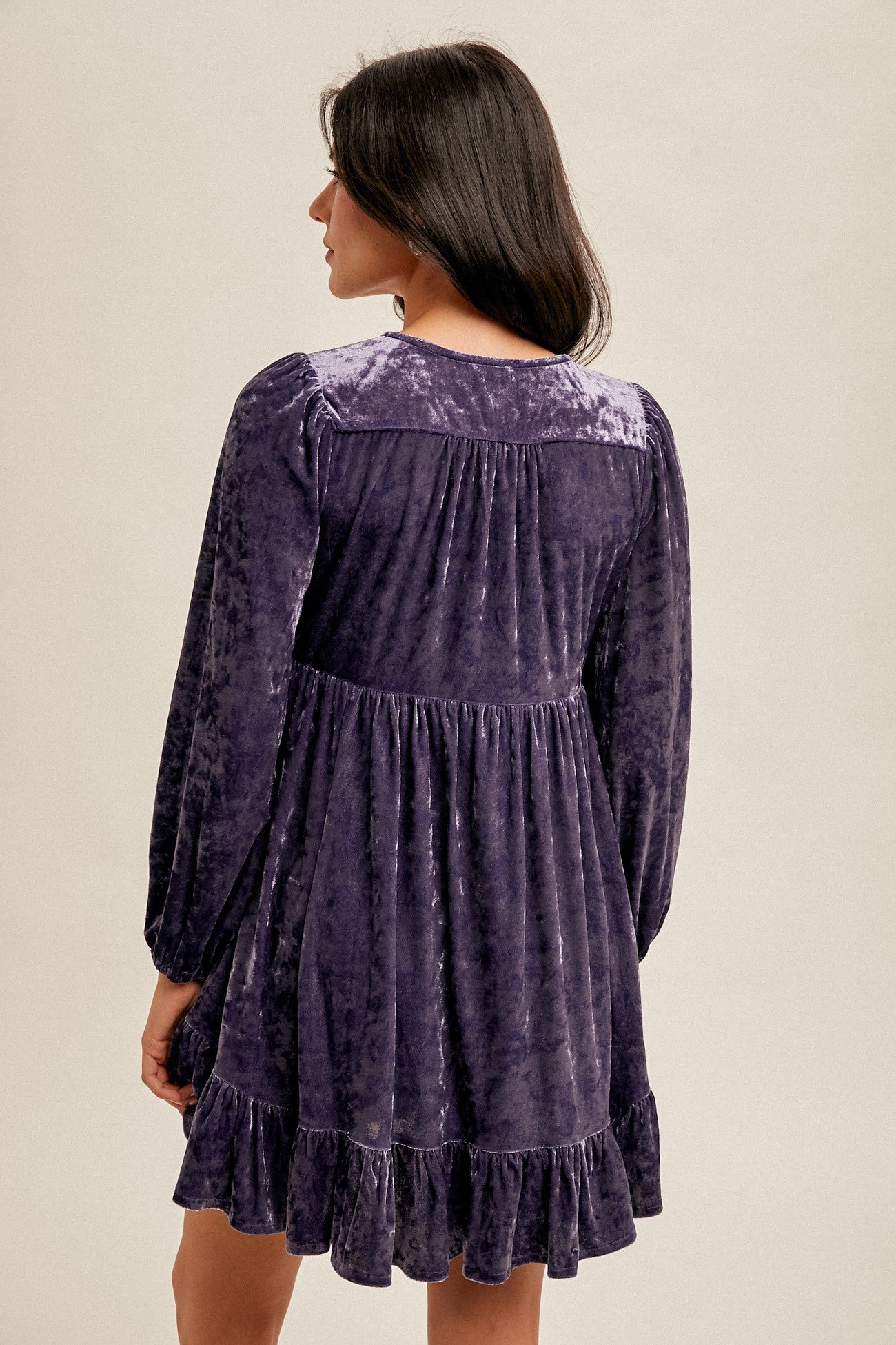 Brooke Purple Velvet Dress