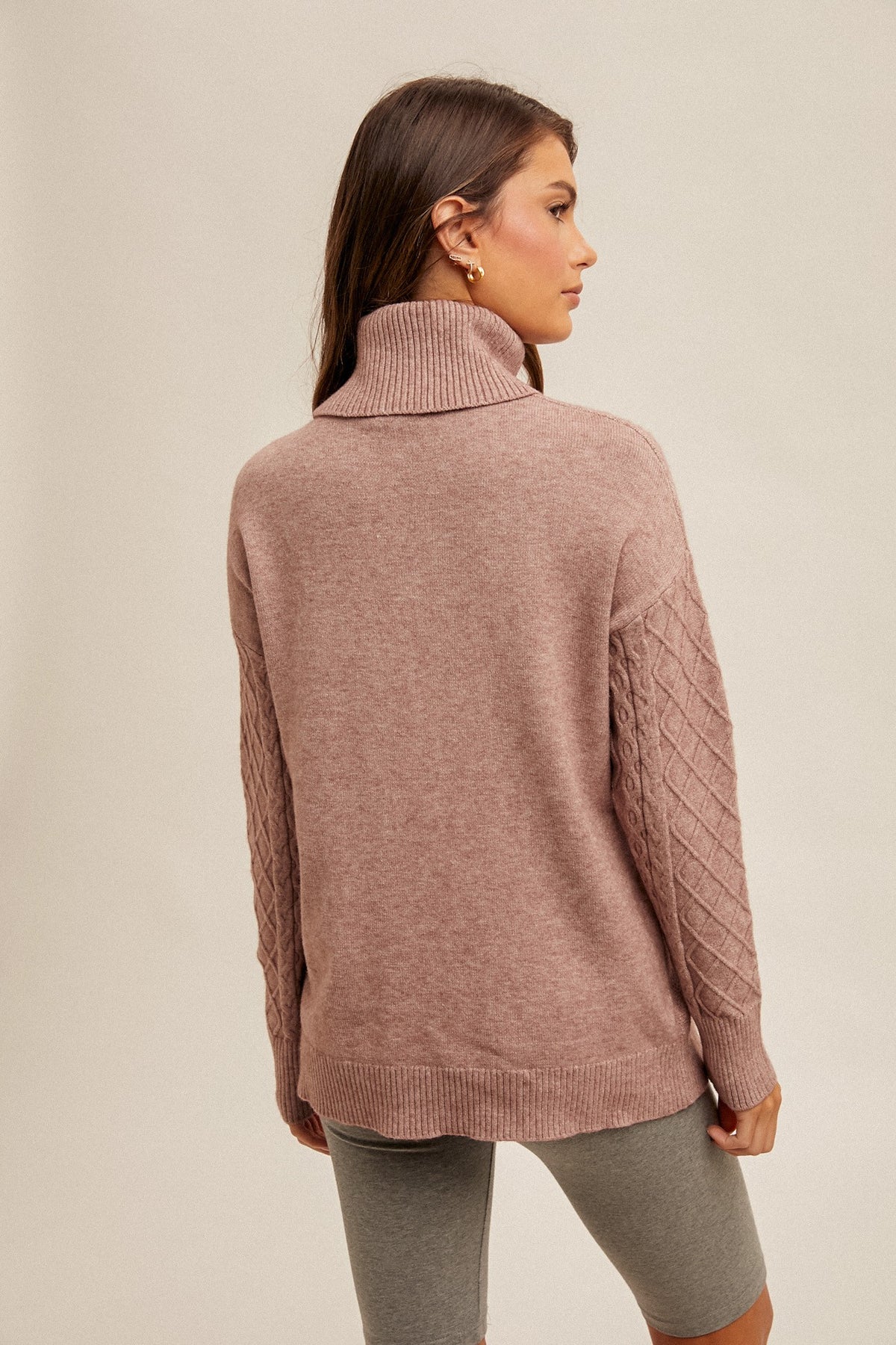 Bethann Cableknit Turtleneck Sweater