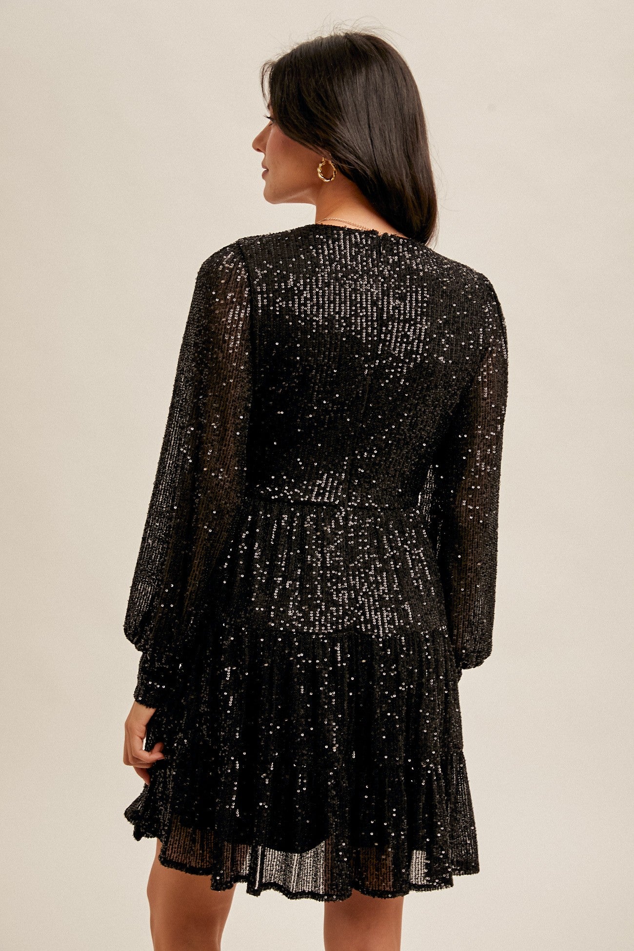 Bessie Sequin Black Dress