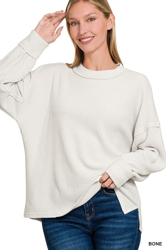 Harly Ribbed Fleece Top FINAL SALE