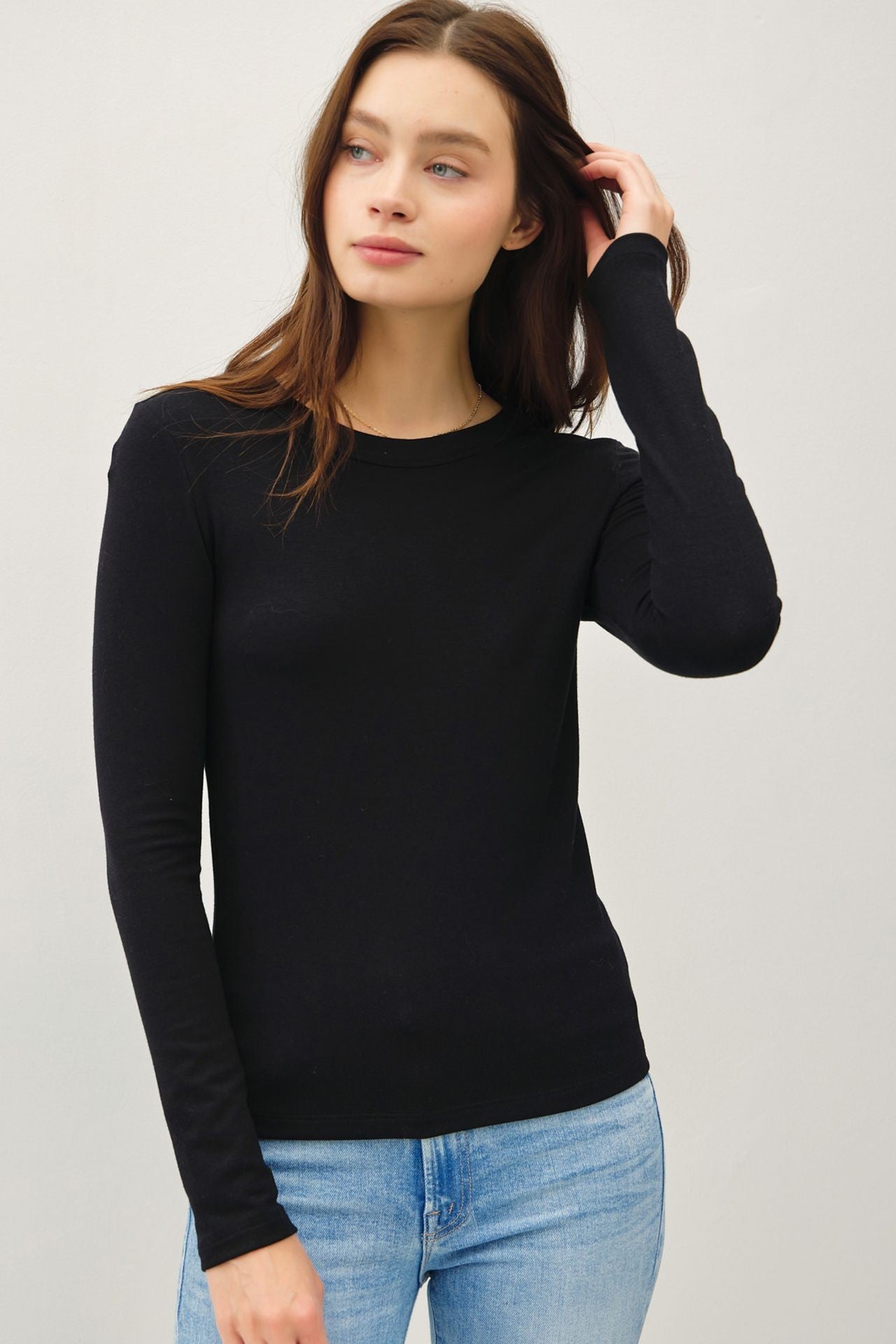 Nina Crewneck Long Sleeve Top