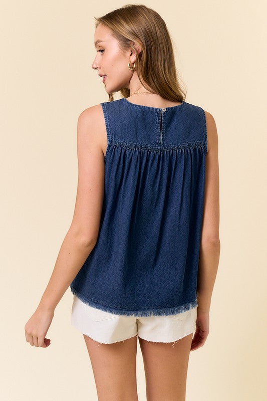 Gresha Denim Tank Top