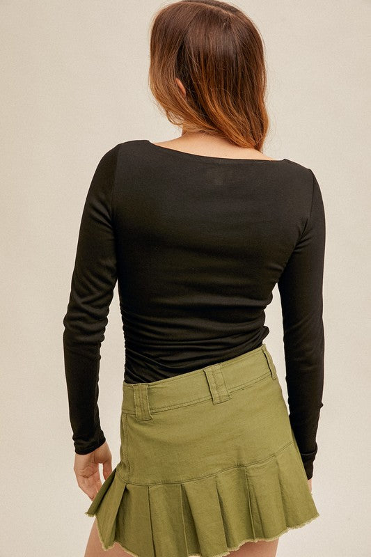 Clementine Ruched Bodysuit Top