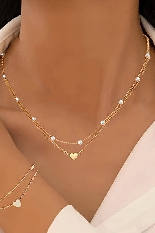 Clint Heart Pearl Necklace