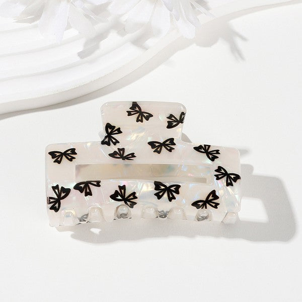 Ivory Black Bow Claw