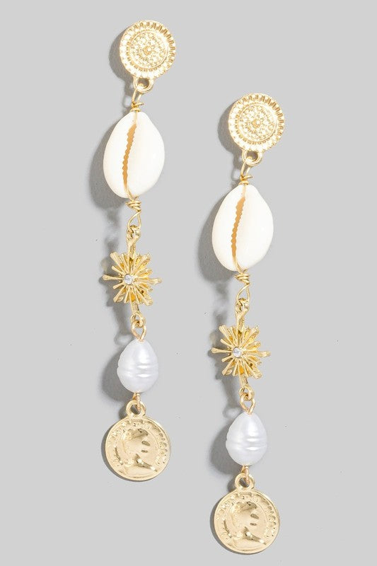 Bede Shell Chain Earrings