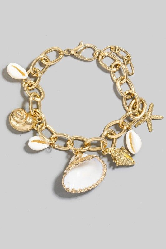 Bitsy Shell Charm Chain Bracelet