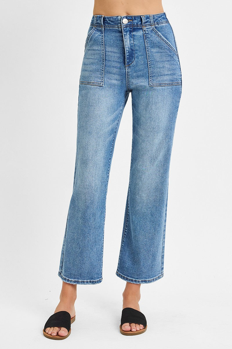 RISEN Revi Patch Pocket Flare Jeans