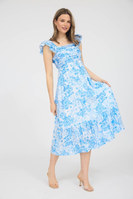 Leila Floral Midi Dress