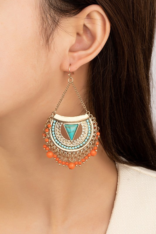 Cipp Dangle Turquoise Multi Earrings