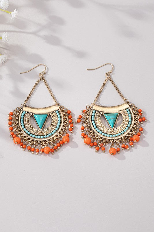 Cipp Dangle Turquoise Multi Earrings