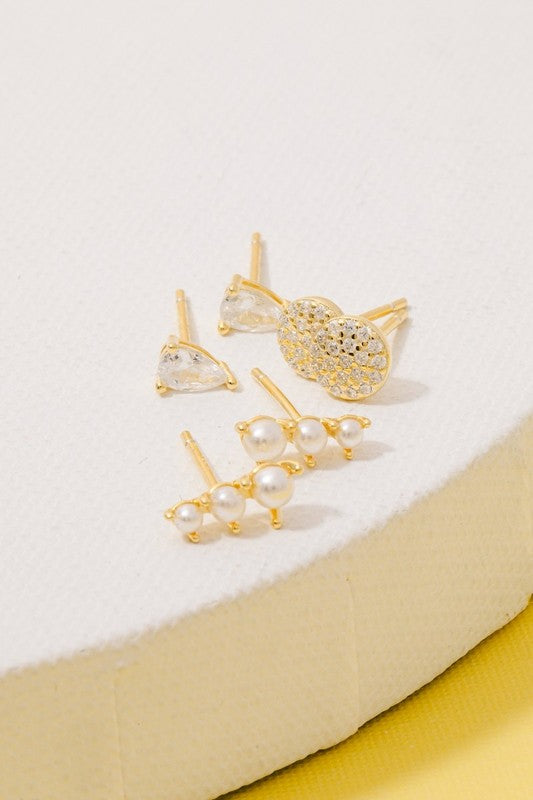 Astor Stud Earring Trio