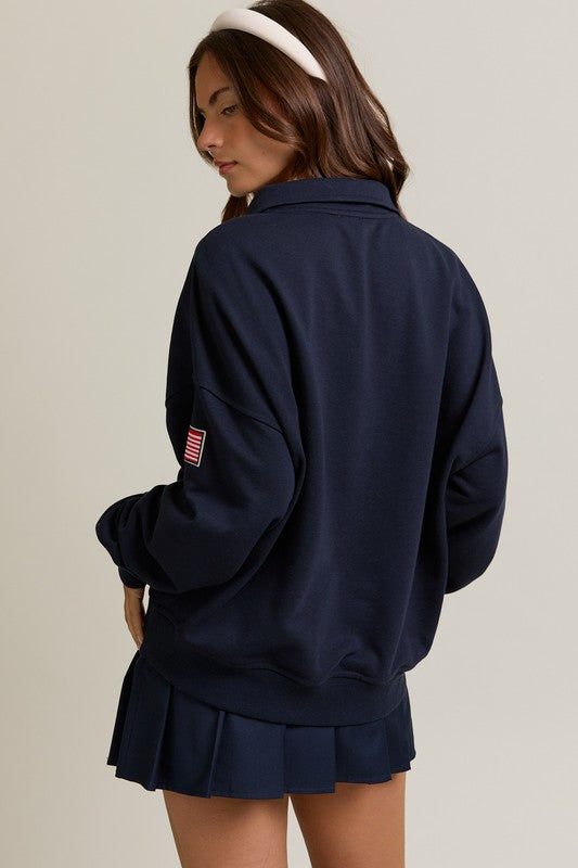 USA Quarter Zip Sweatshirt
