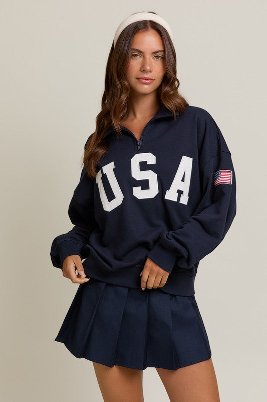 USA Quarter Zip Sweatshirt