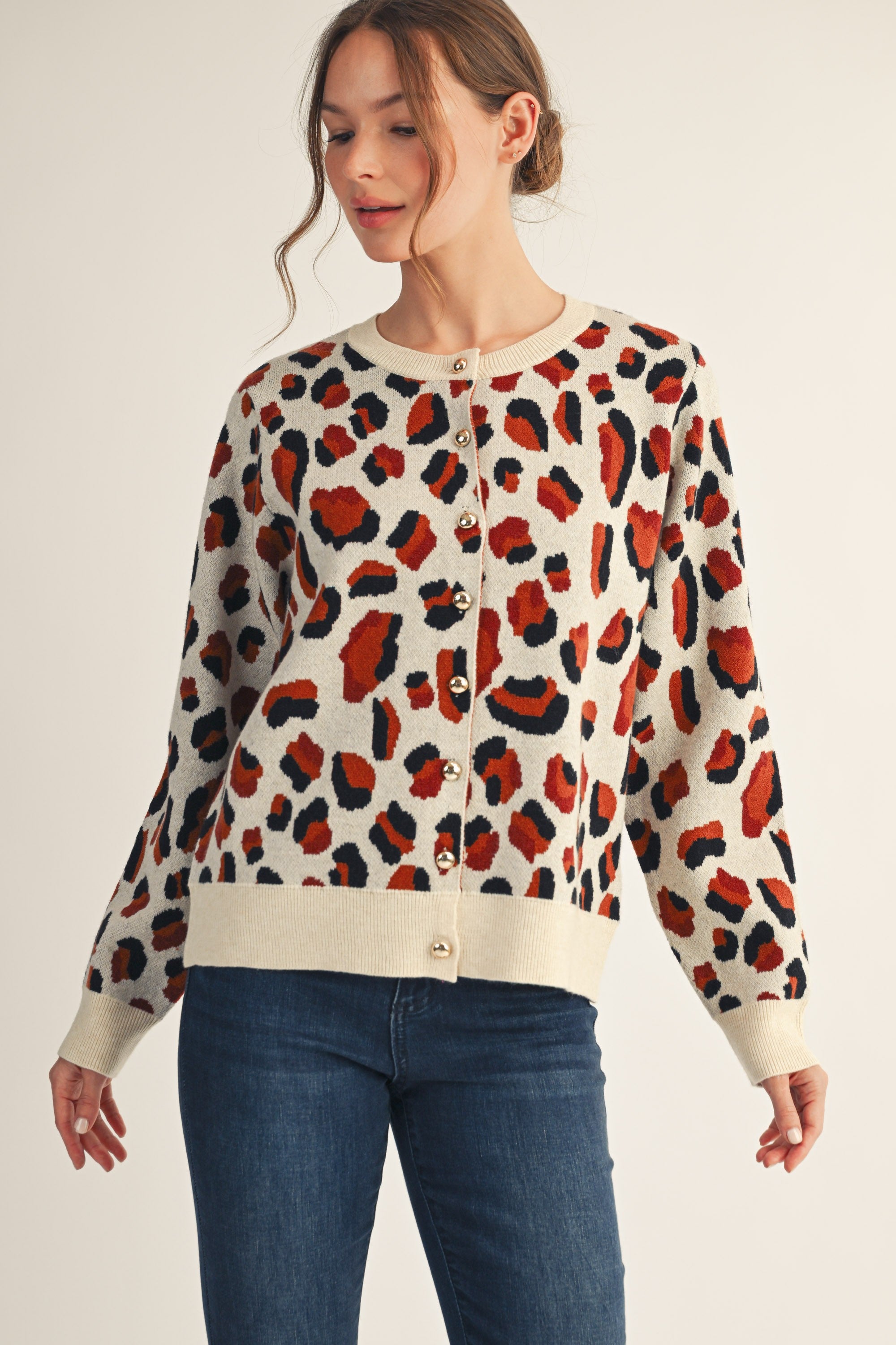 Barbara Leopard Cardigan Sweater (2 Colors)