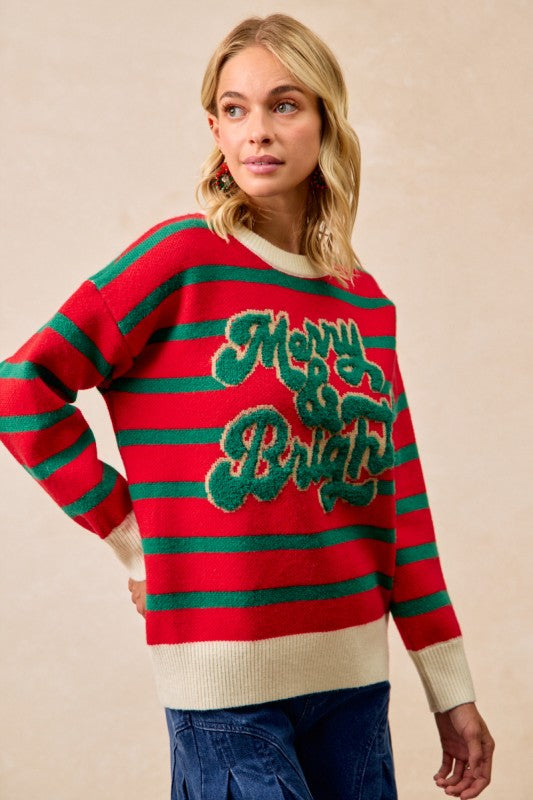 Merry & Bright Stripe Knit Top