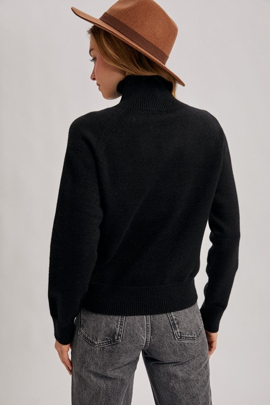 Sacramento Black Turtleneck Sweater
