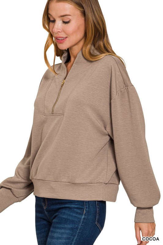 Torrey Zip Pullover Top