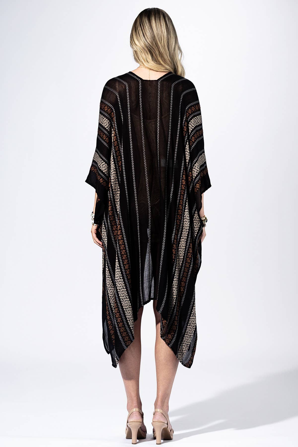 Sulia Midnight Navy Striped Kimono