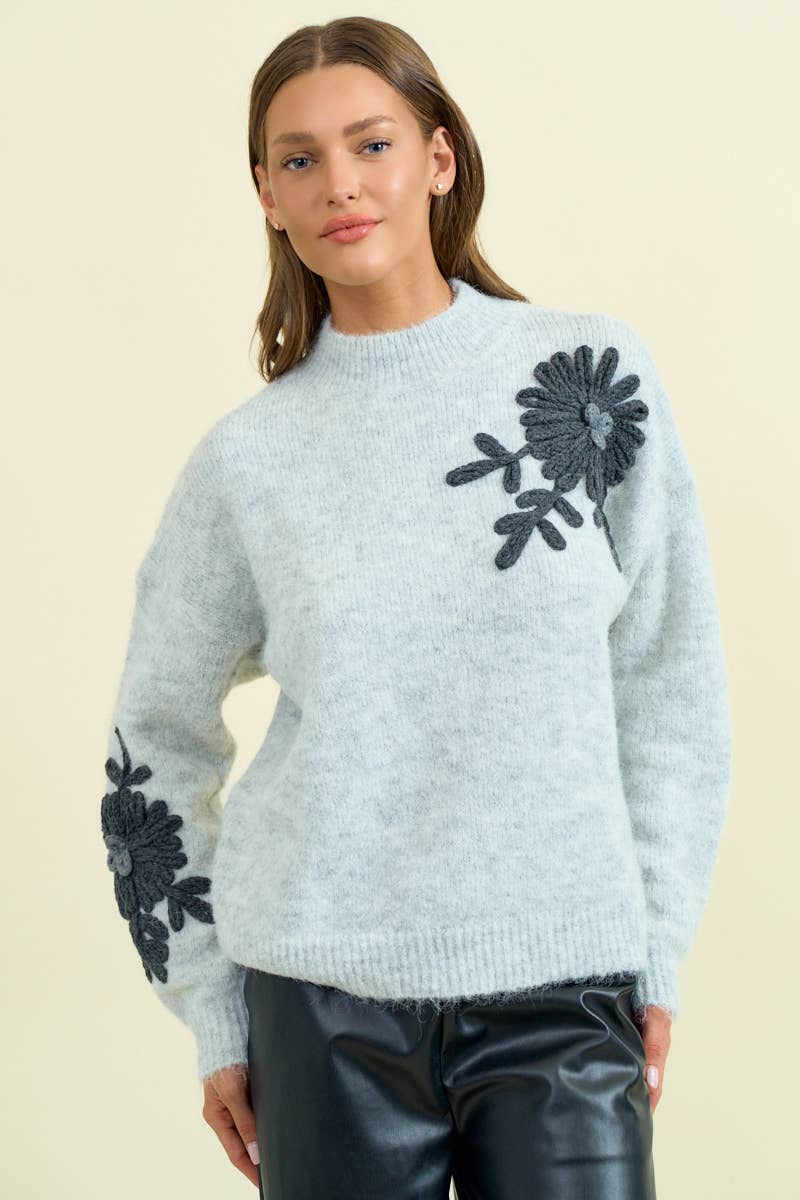 Gainor Floral Applique Sweater -In stores 10/10!