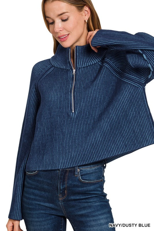 Harper Two Tone Ribbed Sweater