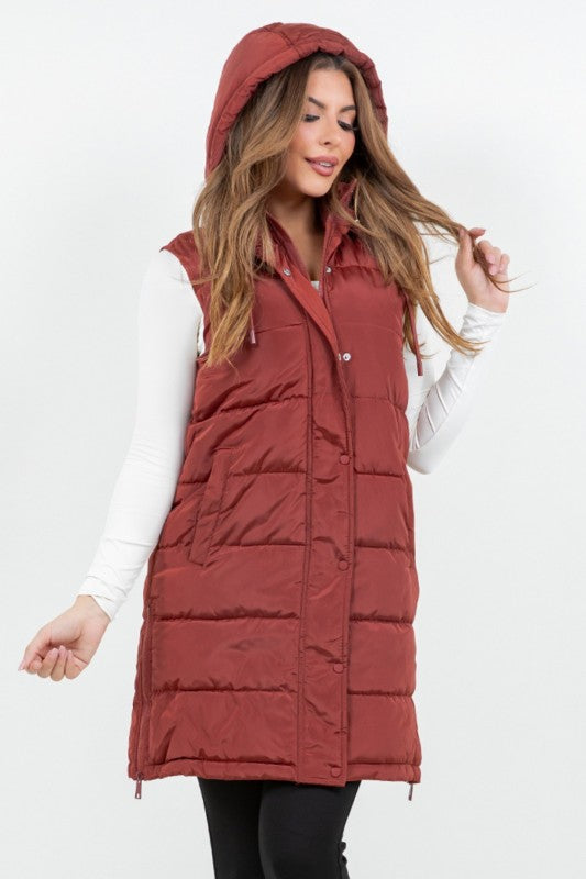 Danica Quilted Long Line Vest FINAL SALE