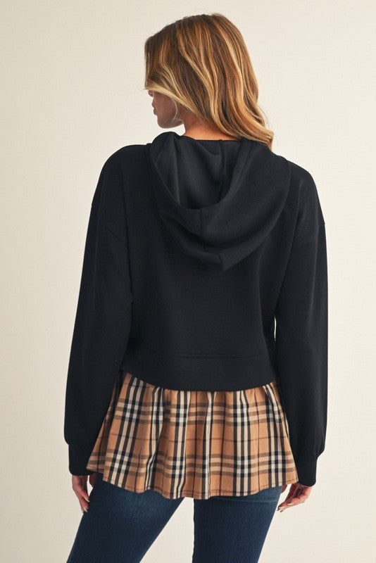 Burnie Plaid Hoodie Top