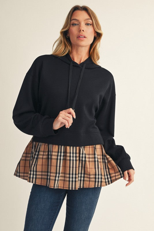 Burnie Plaid Hoodie Top