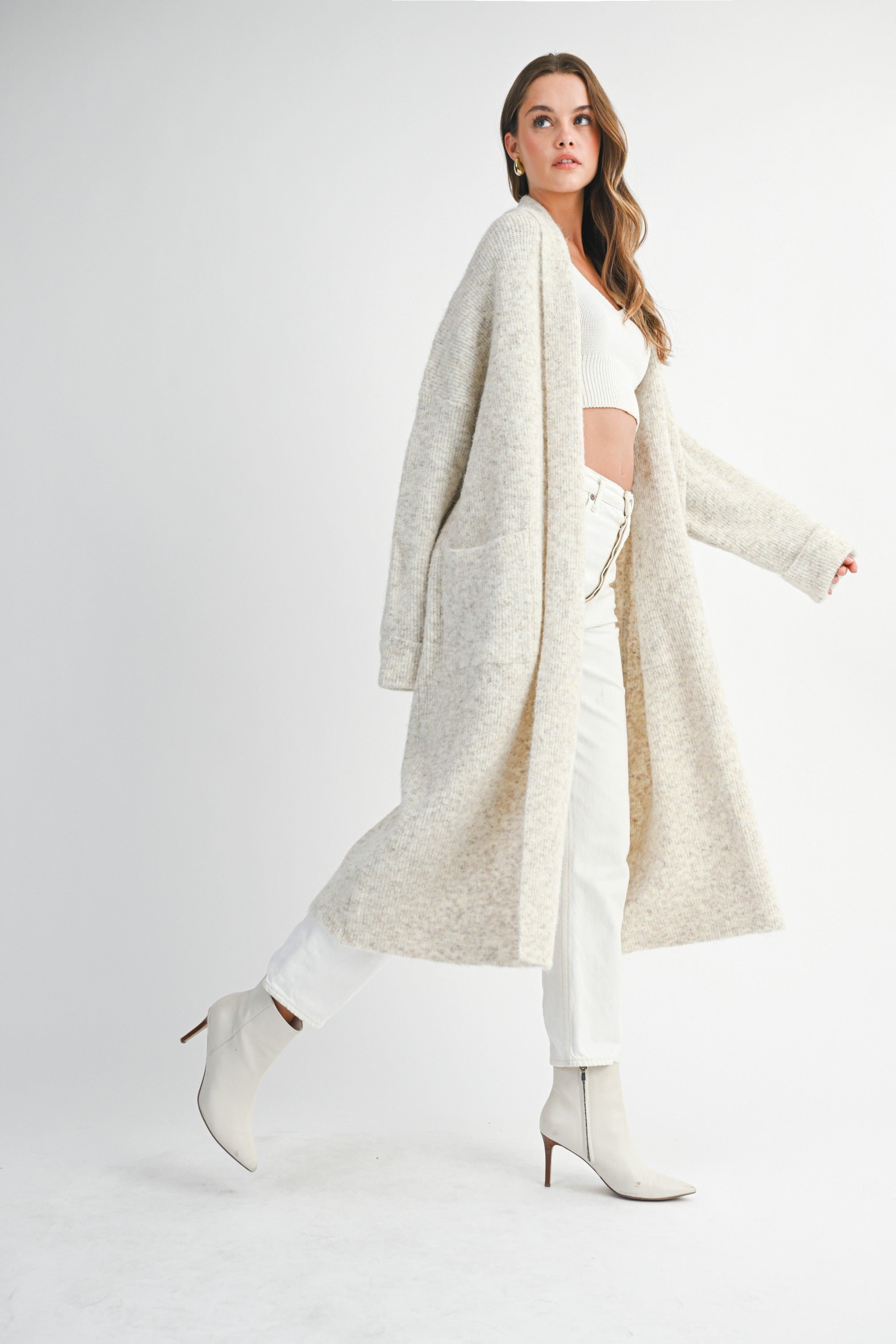 Ferla Long Line Sweater Cardigan Coat