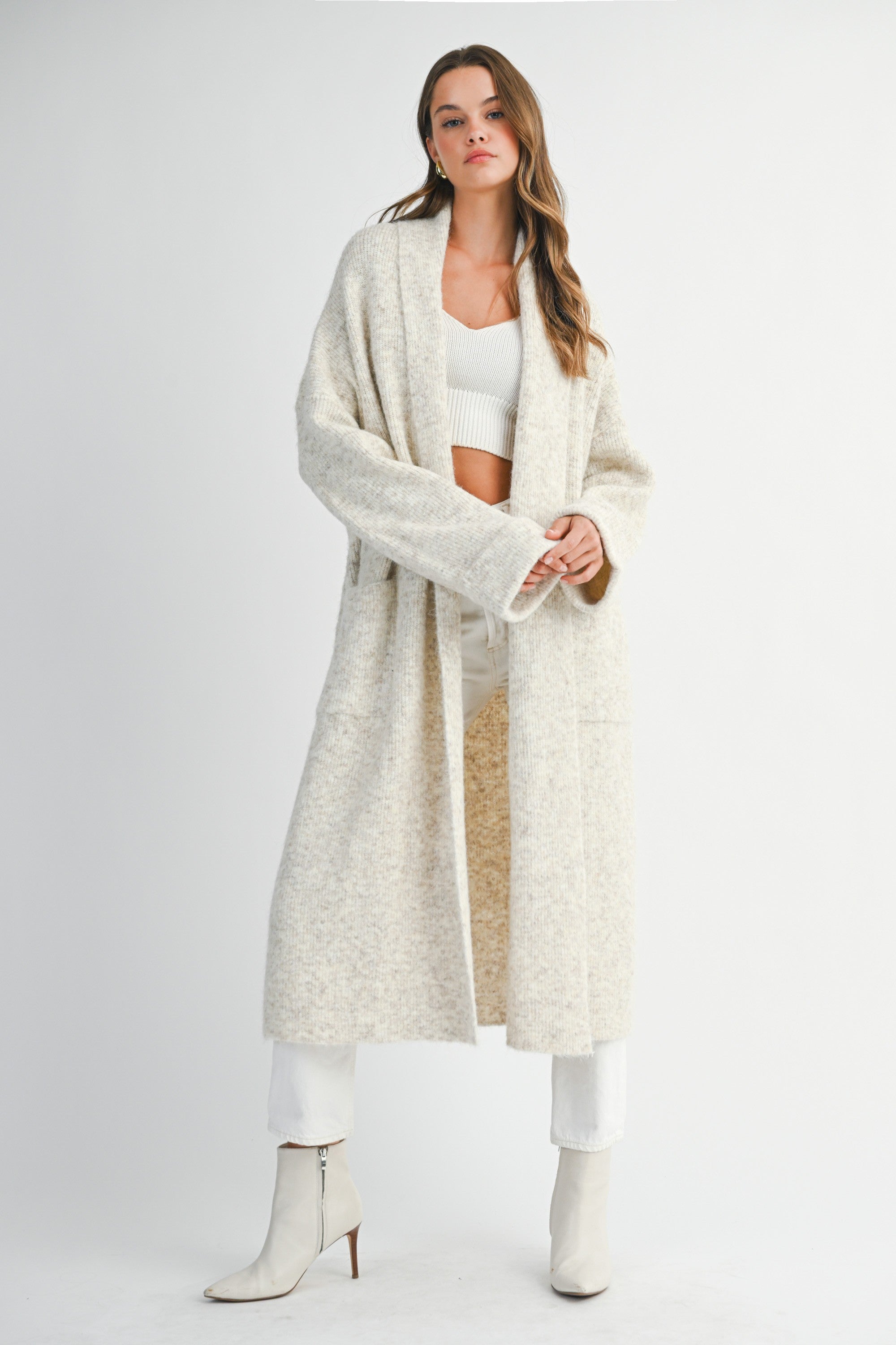 Ferla Long Line Sweater Cardigan Coat