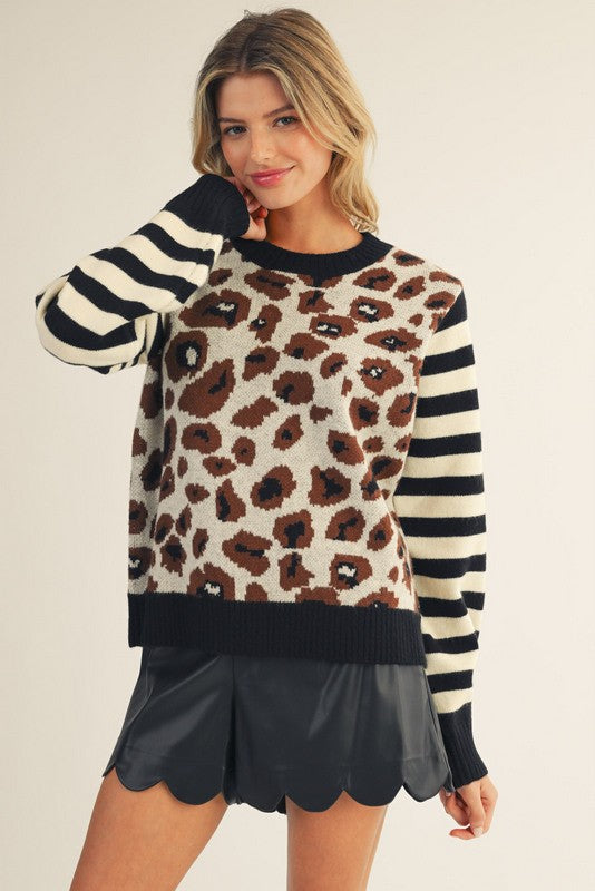 Bretta Mixed Animal Print Sweater