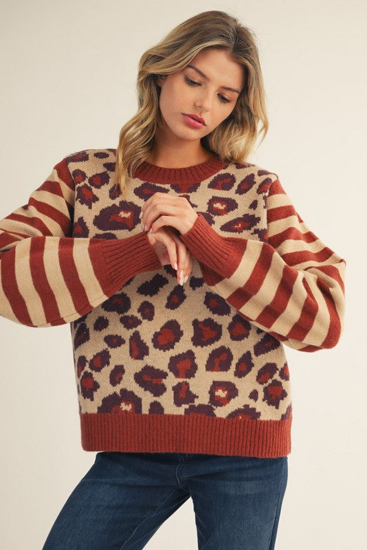 Bretta Mixed Animal Print Sweater