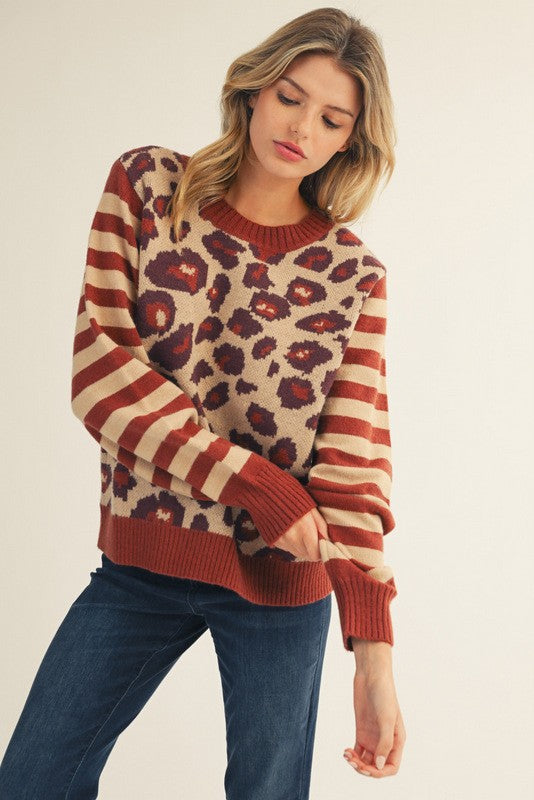 Bretta Mixed Animal Print Sweater