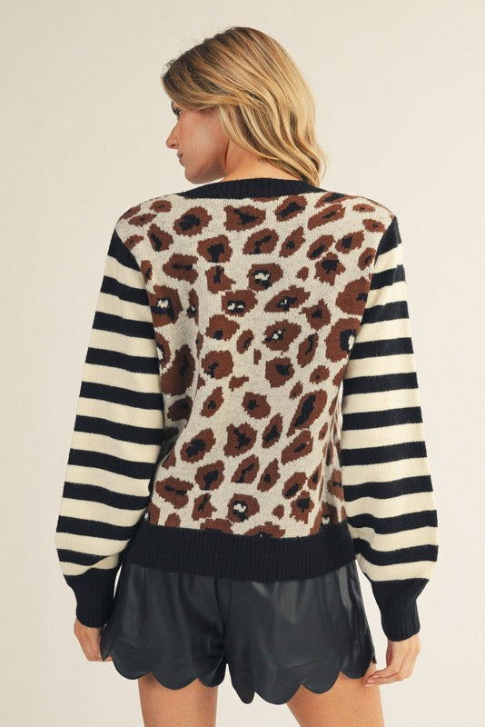 Bretta Mixed Animal Print Sweater