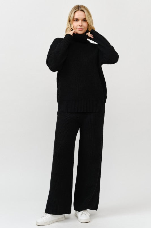 Sonya Turtle Neck Matching Pant Sweater Set