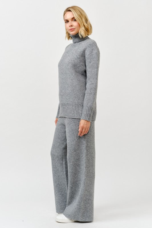 Sonya Turtle Neck Matching Pant Sweater Set