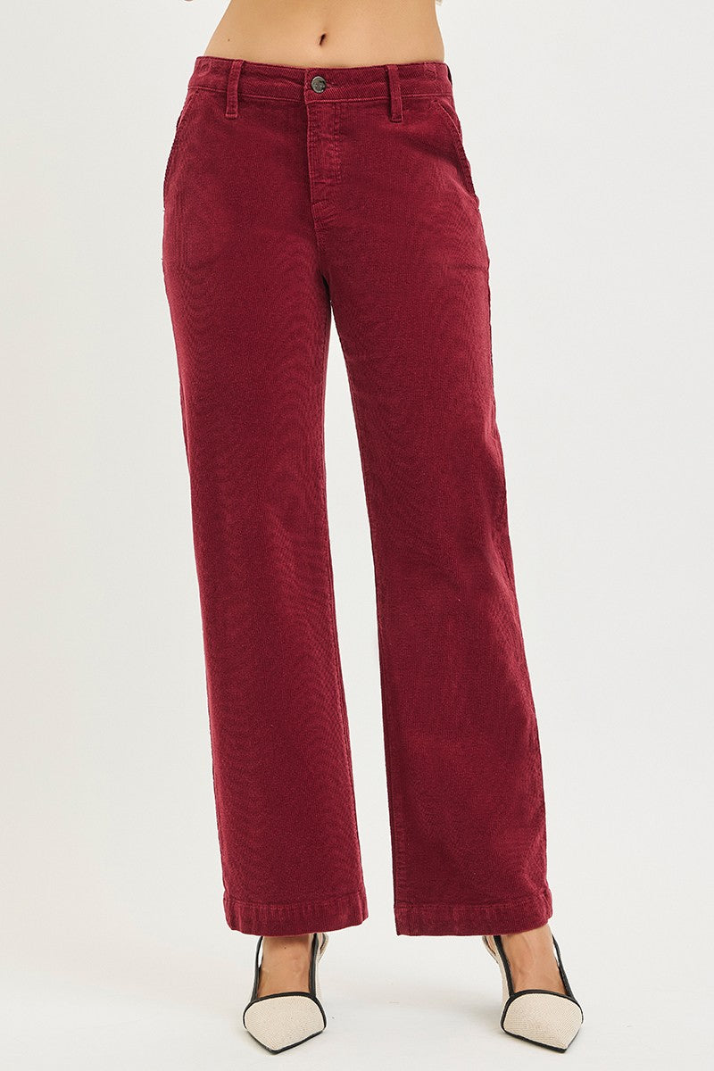 RISEN  Wallen Mid Rise Straight Corduroy Pants