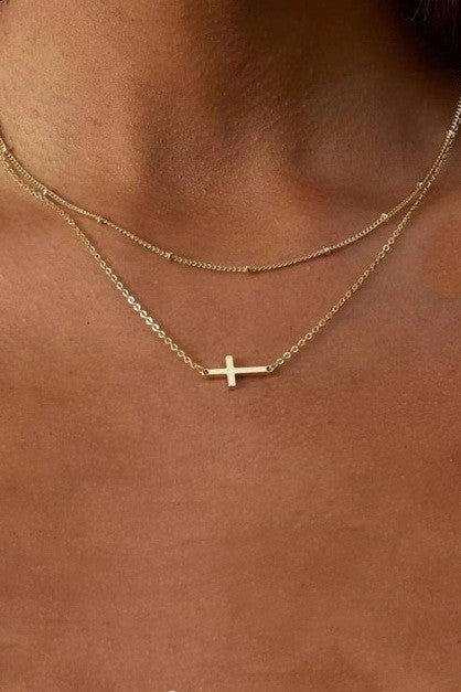 Ablea Cross Layer Necklace