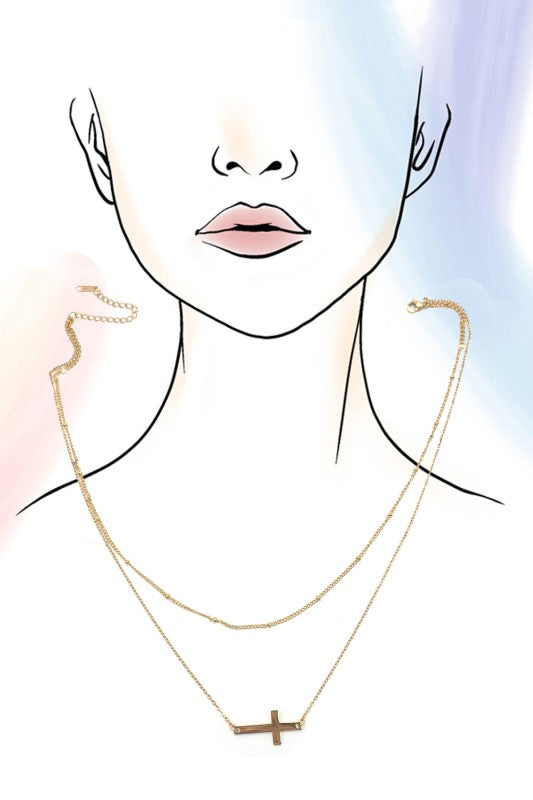Ablea Cross Layer Necklace